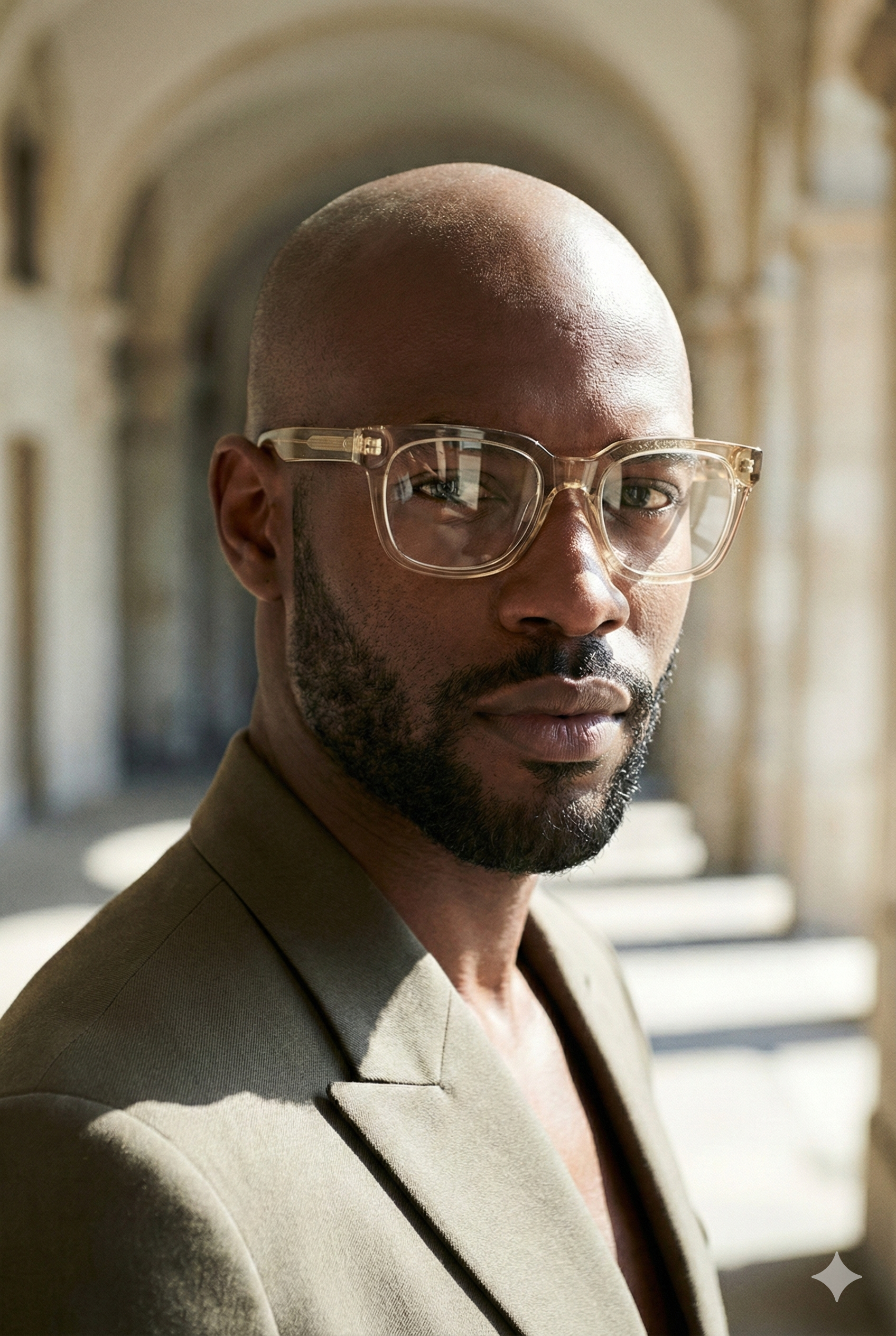 Homem elegante com óculos